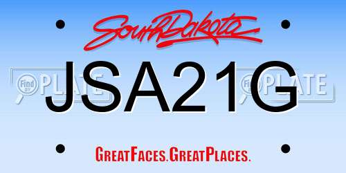 JSA21G South Dakota License Plate