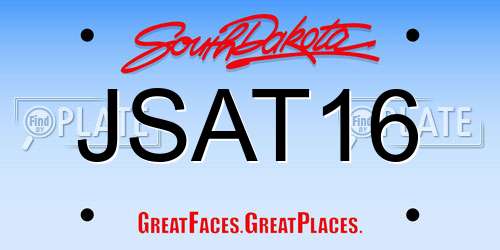 JSAT16 South Dakota License Plate