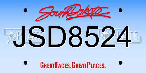 JSD8524 South Dakota License Plate