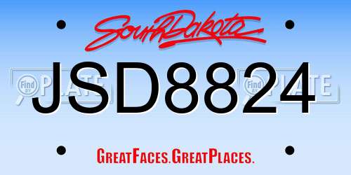 JSD8824 South Dakota License Plate