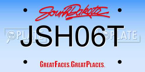 JSH06T South Dakota License Plate