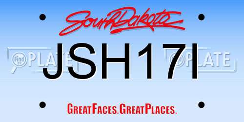 JSH17I South Dakota License Plate