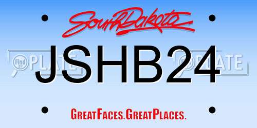 JSHB24 South Dakota License Plate