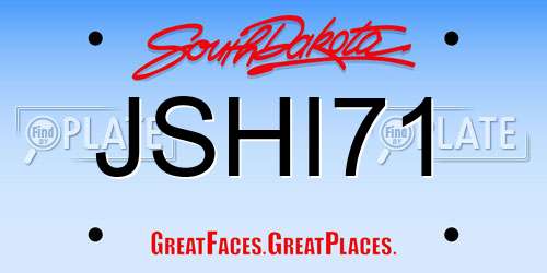 JSHI71 South Dakota License Plate