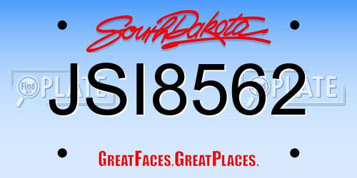 JSI8562 South Dakota License Plate
