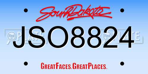 JSO8824 South Dakota License Plate
