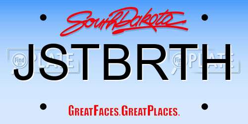 JSTBRTH South Dakota License Plate