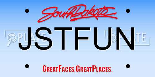 JSTFUN South Dakota License Plate