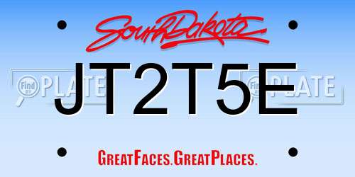 JT2T5E South Dakota License Plate
