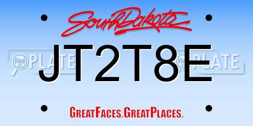 JT2T8E South Dakota License Plate