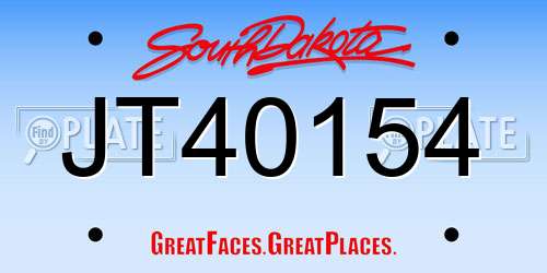JT40154 South Dakota License Plate