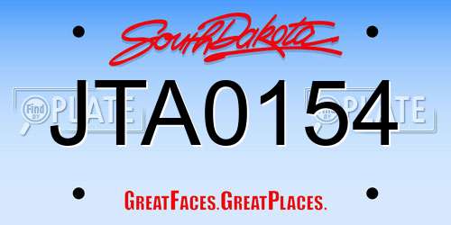 JTA0154 South Dakota License Plate
