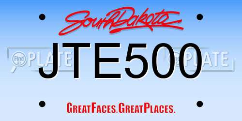 JTE500 South Dakota License Plate