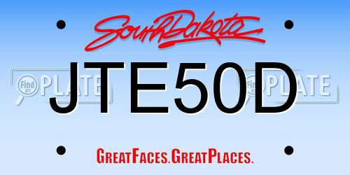 JTE50D South Dakota License Plate