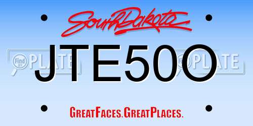 JTE50O South Dakota License Plate