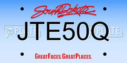 JTE50Q South Dakota License Plate
