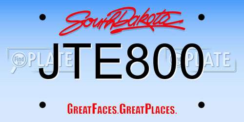 JTE800 South Dakota License Plate