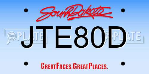 JTE80D South Dakota License Plate