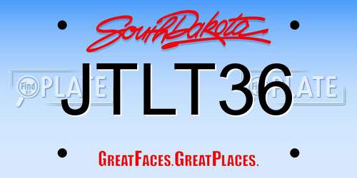 JTLT36 South Dakota License Plate