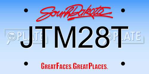 JTM28T South Dakota License Plate