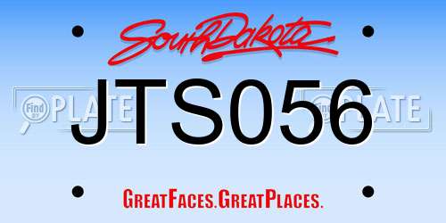 JTS056 South Dakota License Plate