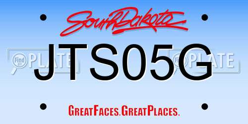JTS05G South Dakota License Plate
