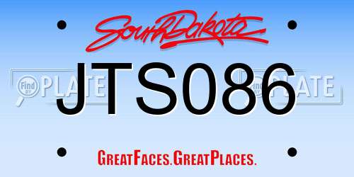 JTS086 South Dakota License Plate