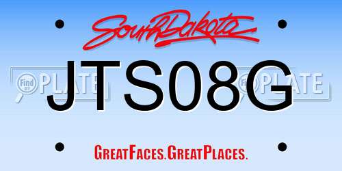 JTS08G South Dakota License Plate