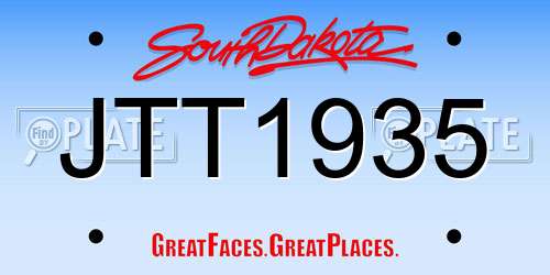 JTT1935 South Dakota License Plate