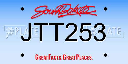 JTT253 South Dakota License Plate