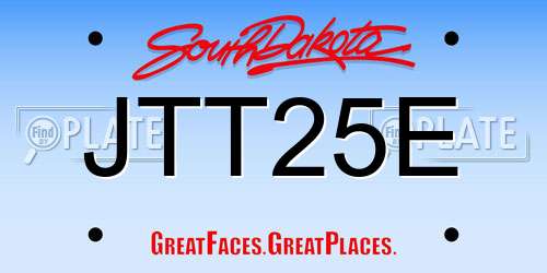 JTT25E South Dakota License Plate