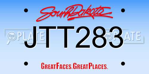 JTT283 South Dakota License Plate