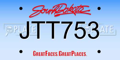 JTT753 South Dakota License Plate