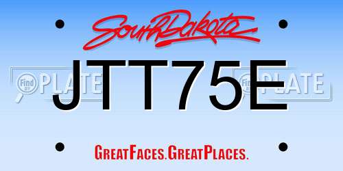 JTT75E South Dakota License Plate