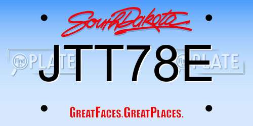 JTT78E South Dakota License Plate