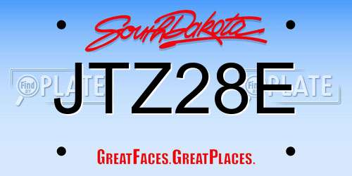 JTZ28E South Dakota License Plate