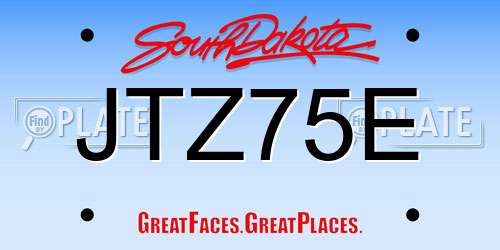 JTZ75E South Dakota License Plate