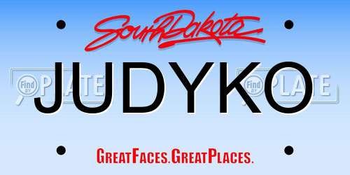 JUDYKO South Dakota License Plate
