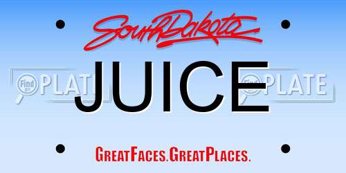 JUICE South Dakota License Plate