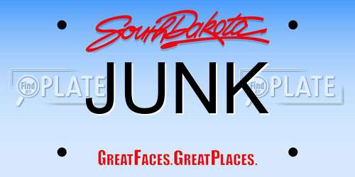JUNK South Dakota License Plate