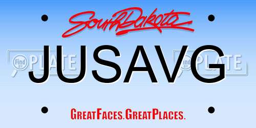 JUSAVG South Dakota License Plate