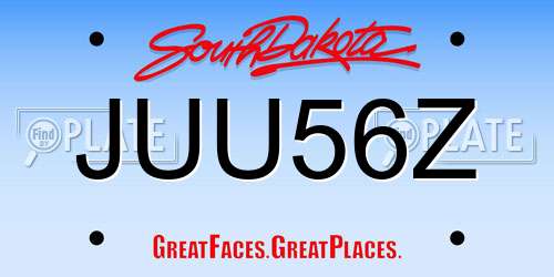 JUU56Z South Dakota License Plate