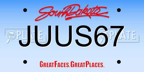 JUUS67 South Dakota License Plate