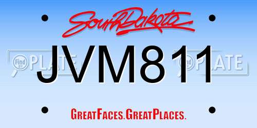 JVM811 South Dakota License Plate