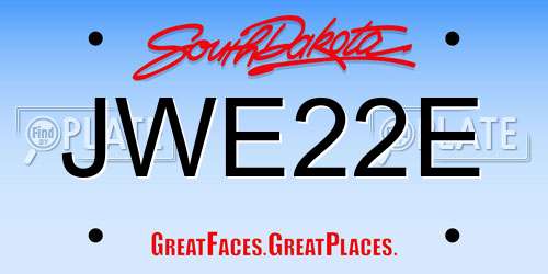 JWE22E South Dakota License Plate