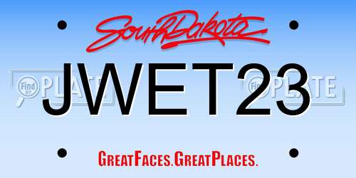 JWET23 South Dakota License Plate