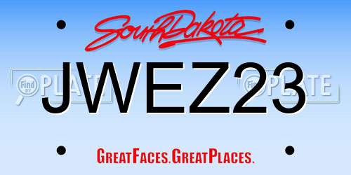 JWEZ23 South Dakota License Plate