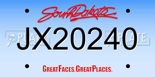 JX20240 South Dakota License Plate