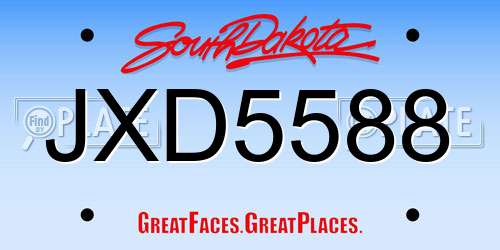 JXD5588 South Dakota License Plate