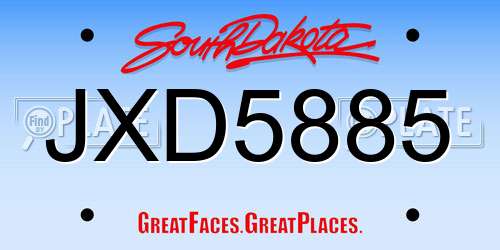 JXD5885 South Dakota License Plate